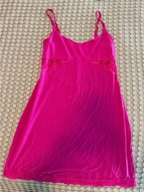 Victoria's Secret Fuchsia Lace-Trim Slip